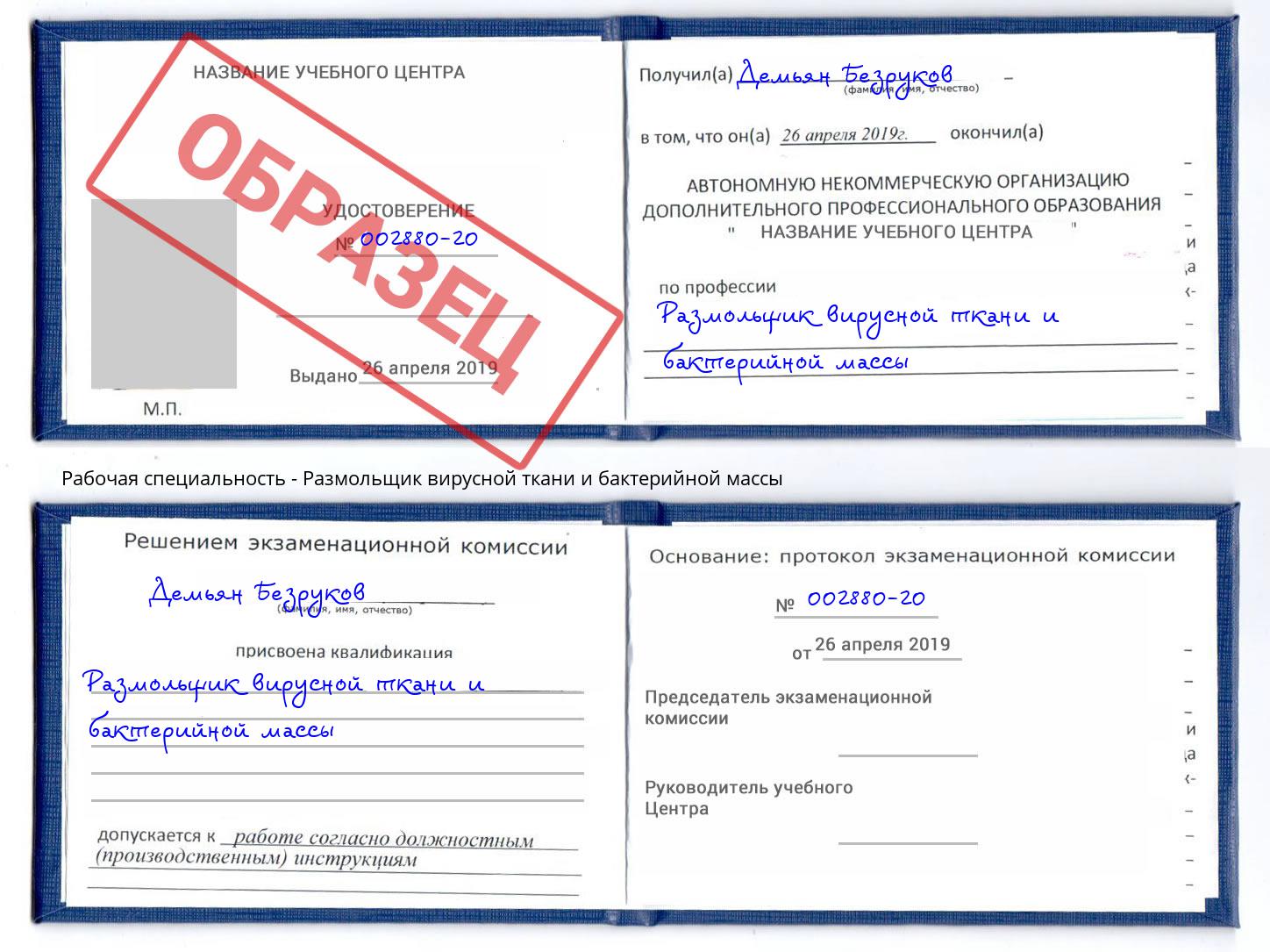 Размольщик вирусной ткани и бактерийной массы Сердобск