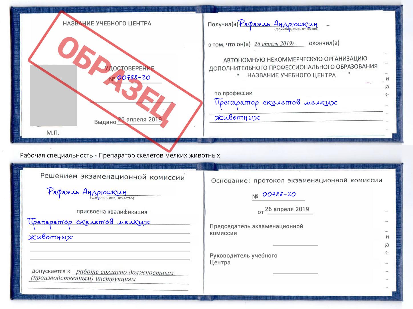 Препаратор скелетов мелких животных Сердобск