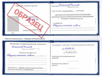 Обучение Сборщик плетеной мебели